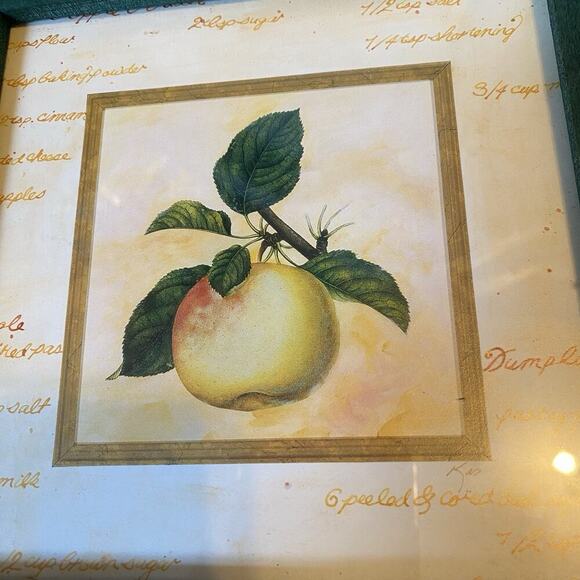 Set Of 2 Vintage Watercolor Art Fruit Prints Wall decor Singed Frame Beet Apple - Picture 5 of 7